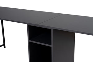 Γραφείο Metsovo Με Ράφια Ανθρακί - Μαύρο 240x60x74 εκ. Μελαμίνης