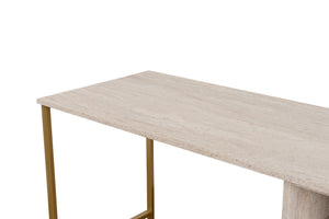 Γραφείο Metsovo Με Ράφια Travertine - Χρυσό 240x60x74 εκ. Μελαμίνης