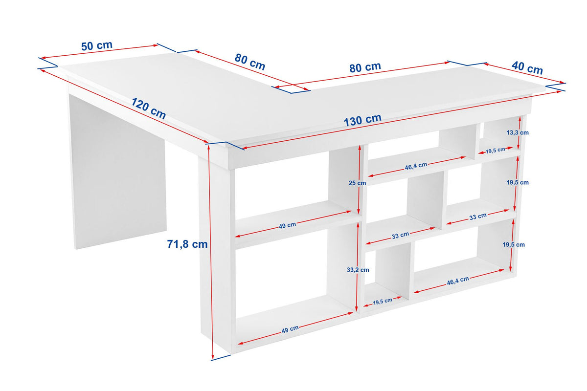 Γραφείο Mouresi Λευκό - Ατλαντικό Πεύκο 130x120x72 εκ. Μελαμίνης
