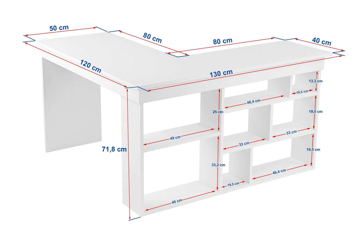 Γραφείο Mouresi Καρυδί Venezia - Λευκό 130x120x72 εκ. Μελαμίνης