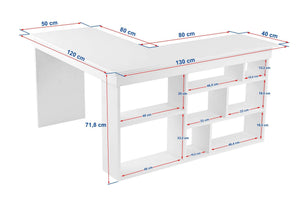 Γραφείο Mouresi Καρυδί Venezia - Λευκό 130x120x72 εκ. Μελαμίνης