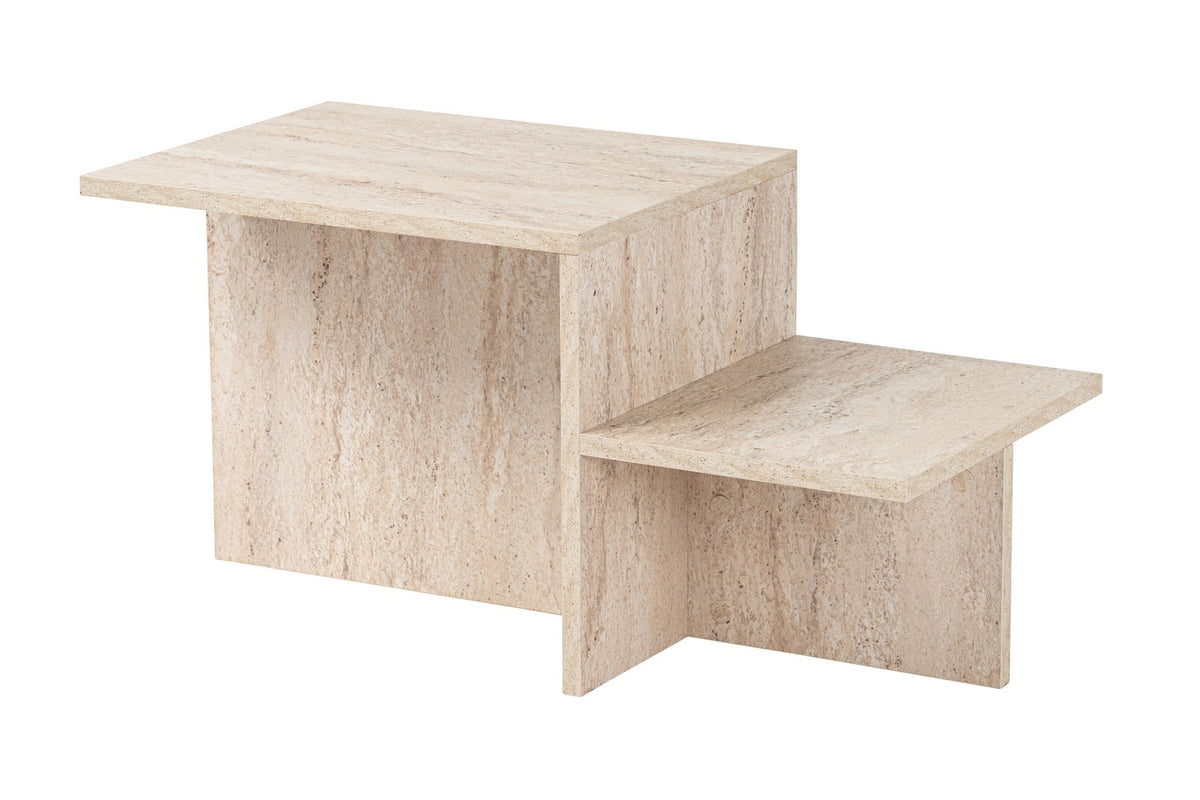 Τραπεζάκι Σαλονιού Pouri Travertine 80x40x40 εκ. Μελαμίνης