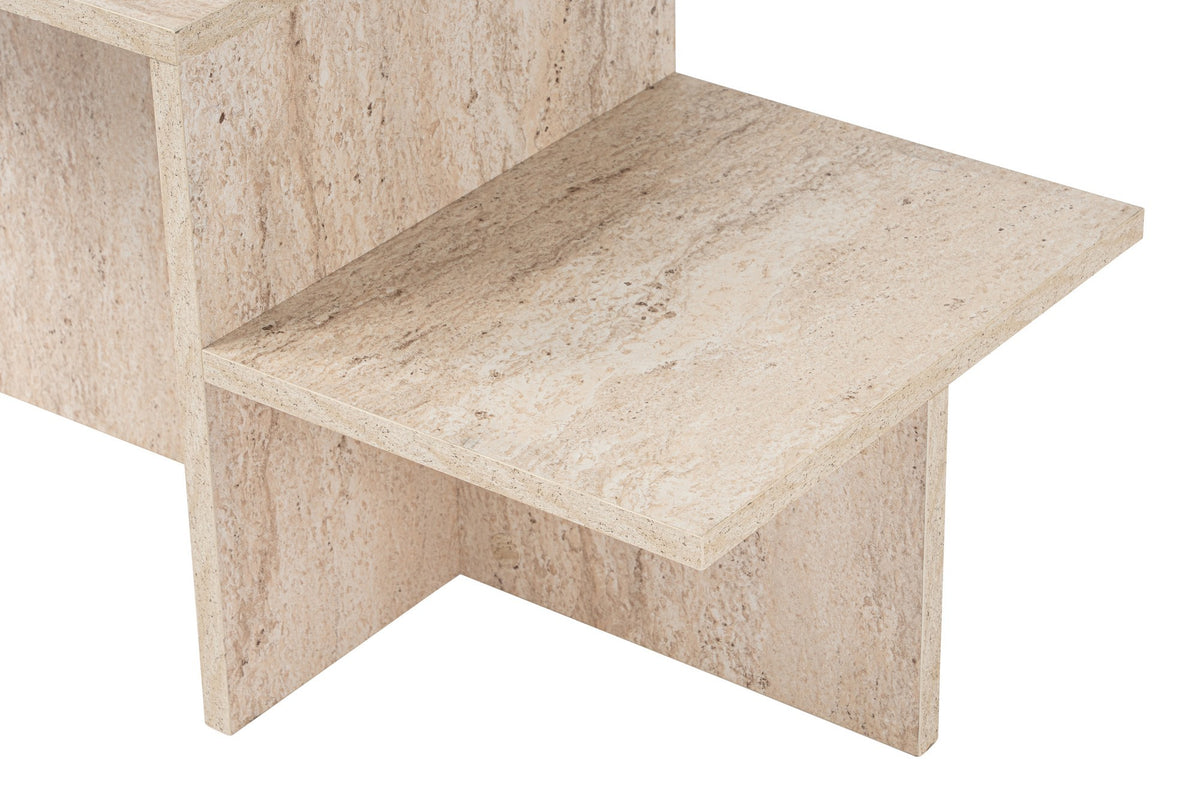 Τραπεζάκι Σαλονιού Pouri Travertine 80x40x40 εκ. Μελαμίνης