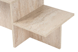 Τραπεζάκι Σαλονιού Pouri Travertine 80x40x40 εκ. Μελαμίνης