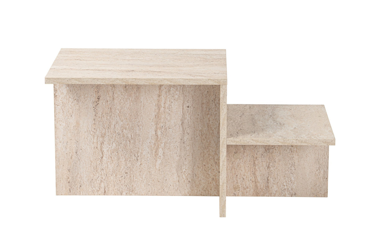 Τραπεζάκι Σαλονιού Pouri Travertine 80x40x40 εκ. Μελαμίνης