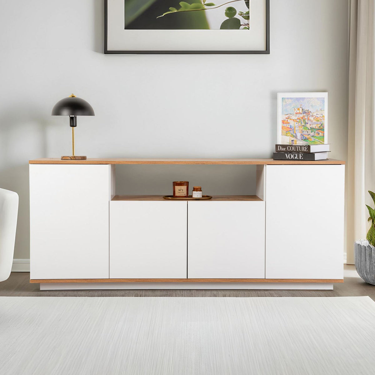 Κονσόλα Pefkos Λευκό - Ατλαντικό Πεύκο 180x44.5x75 εκ. Μελαμίνης