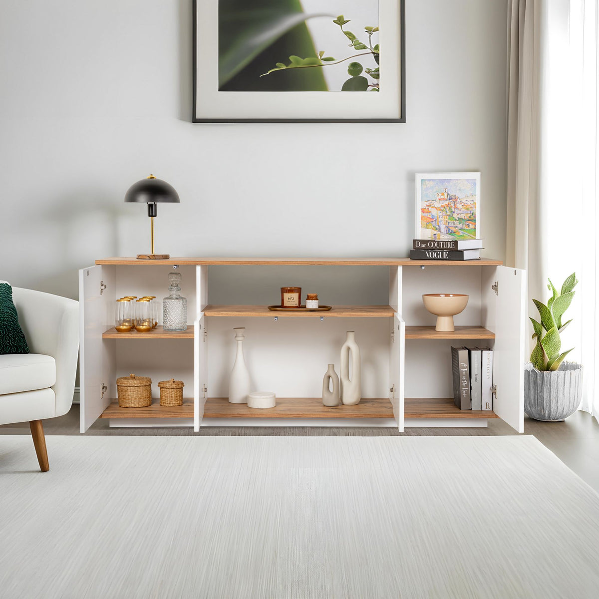 Κονσόλα Pefkos Λευκό - Ατλαντικό Πεύκο 180x44.5x75 εκ. Μελαμίνης