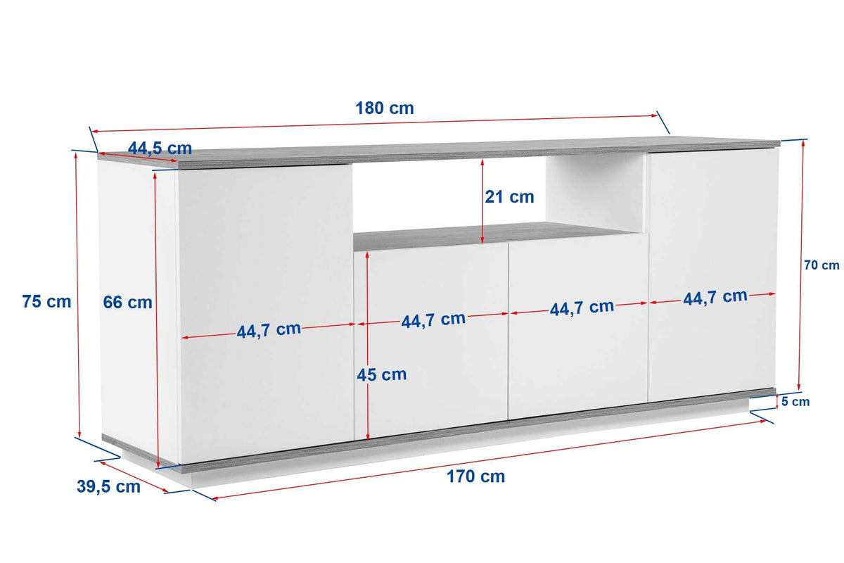 Κονσόλα Pefkos Λευκό - Ατλαντικό Πεύκο 180x44.5x75 εκ. Μελαμίνης
