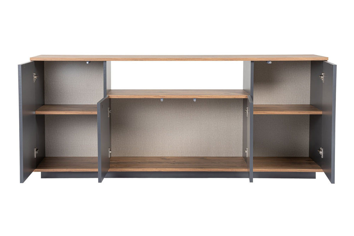 Κονσόλα Pefkos Ανθρακί - Ατλαντικό Πεύκο 180x44.5x75 εκ. Μελαμίνης