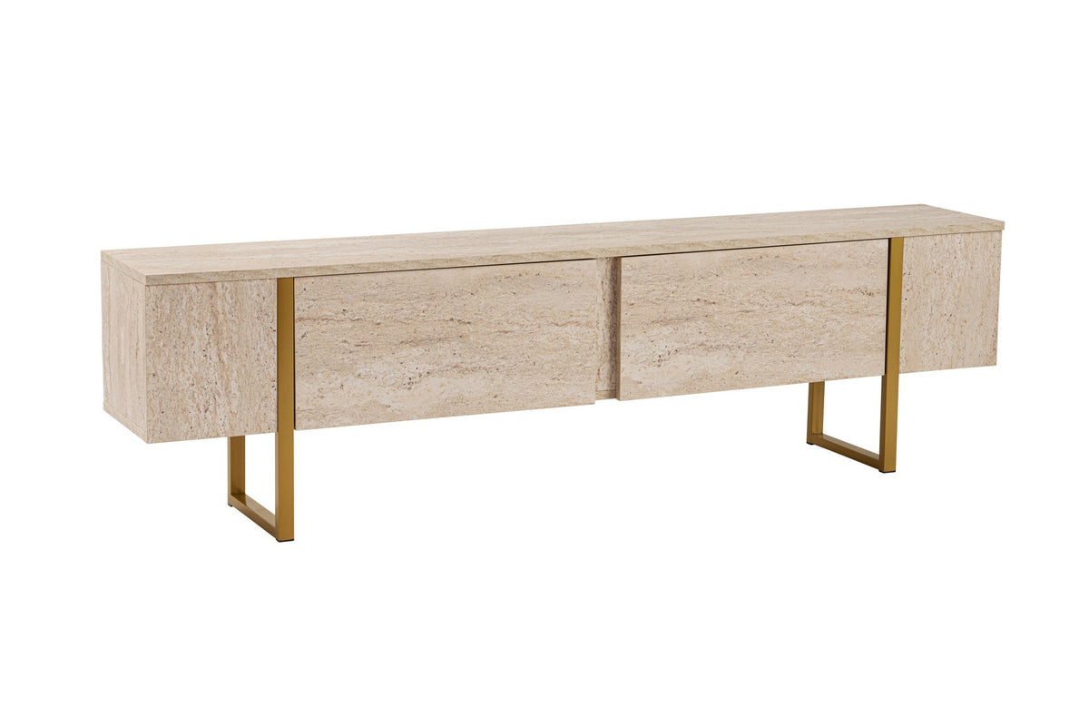 Έπιπλο Τηλεόρασης Volax Travertine - Χρυσό 180x30x50 εκ. Μελαμίνης