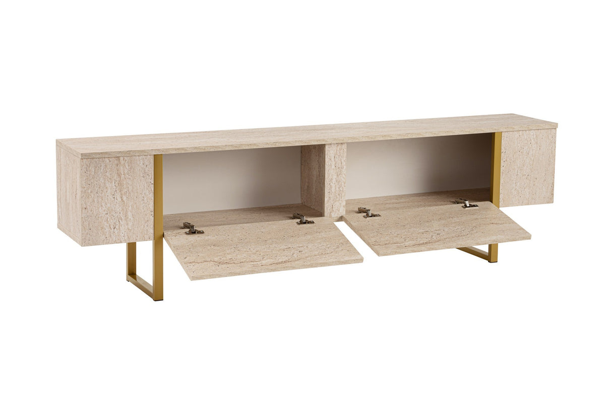 Έπιπλο Τηλεόρασης Volax Travertine - Χρυσό 180x30x50 εκ. Μελαμίνης