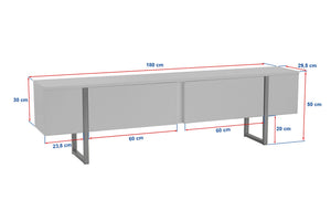 Έπιπλο Τηλεόρασης Volax Μαύρο Ξύλο - Μαύρο 180x30x50 εκ. Μελαμίνης