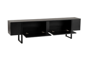 Έπιπλο Τηλεόρασης Volax Μαύρο Ξύλο - Μαύρο 180x30x50 εκ. Μελαμίνης