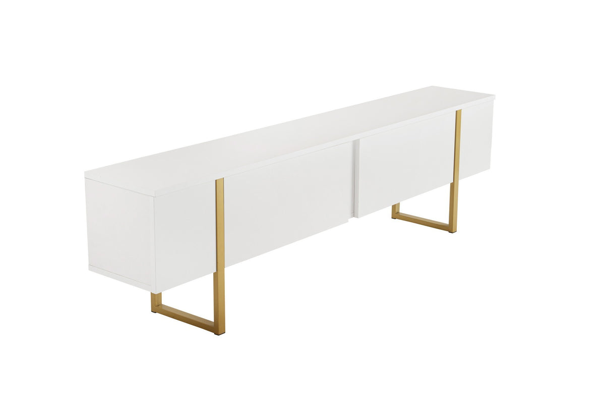 Έπιπλο Τηλεόρασης Volax Λευκό - Χρυσό 180x30x50 εκ. Μελαμίνης