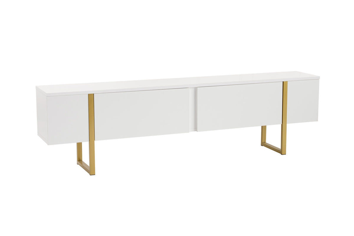 Έπιπλο Τηλεόρασης Volax Λευκό - Χρυσό 180x30x50 εκ. Μελαμίνης