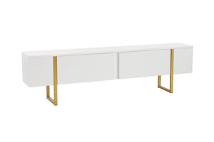 Έπιπλο Τηλεόρασης Volax Λευκό - Χρυσό 180x30x50 εκ. Μελαμίνης