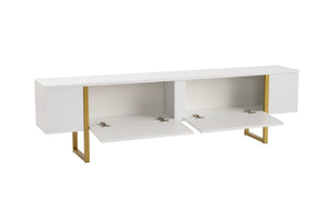 Έπιπλο Τηλεόρασης Volax Λευκό - Χρυσό 180x30x50 εκ. Μελαμίνης