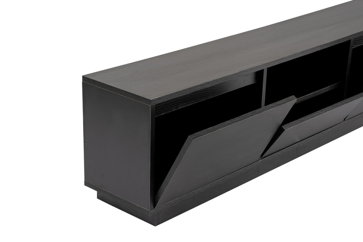 Έπιπλο Τηλεόρασης Kastraki Μαύρο Ξύλο 160x30x42 εκ. Μελαμίνης