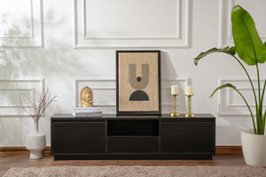 Έπιπλο Τηλεόρασης Kastraki Μαύρο Ξύλο 160x30x42 εκ. Μελαμίνης