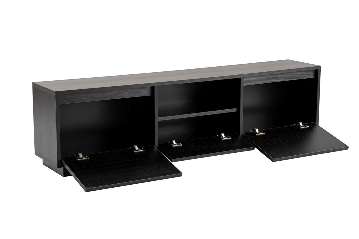 Έπιπλο Τηλεόρασης Kastraki Μαύρο Ξύλο 160x30x42 εκ. Μελαμίνης