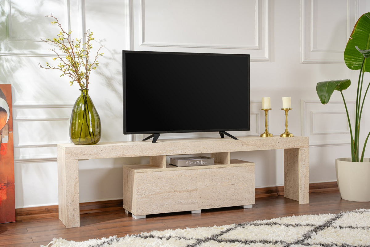 Έπιπλο Τηλεόρασης Evdilos Travertine 180x31.3x50 εκ. Μελαμίνης