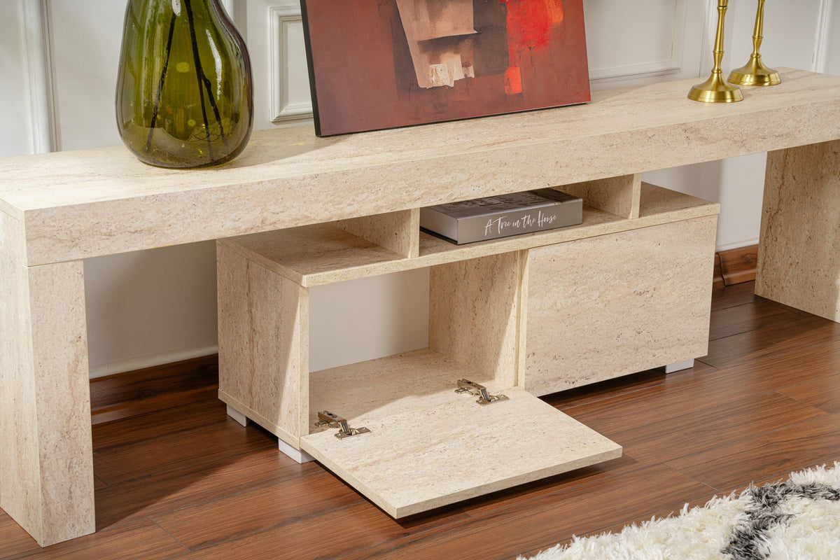 Έπιπλο Τηλεόρασης Evdilos Travertine 180x31.3x50 εκ. Μελαμίνης