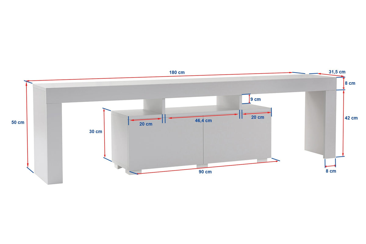 Έπιπλο Τηλεόρασης Evdilos Μαύρο Ξύλο 180x31.3x50 εκ. Μελαμίνης