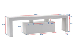 Έπιπλο Τηλεόρασης Evdilos Μαύρο Ξύλο 180x31.3x50 εκ. Μελαμίνης
