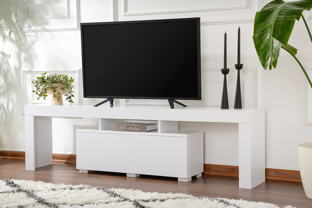 Έπιπλο Τηλεόρασης Evdilos Φυσικό Λευκό 180x31.3x50 εκ. Μελαμίνης