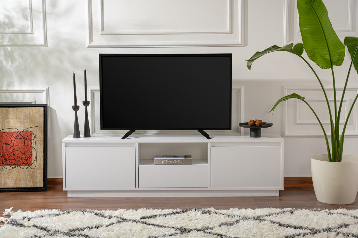 Έπιπλο Τηλεόρασης Kastraki Φυσικό Λευκό 160x30x42 εκ. Μελαμίνης