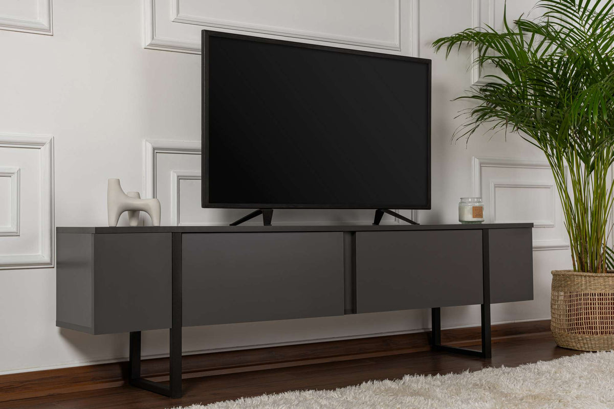 Έπιπλο Τηλεόρασης Volax Ανθρακί - Μαύρο 180x30x50 εκ. Μελαμίνης