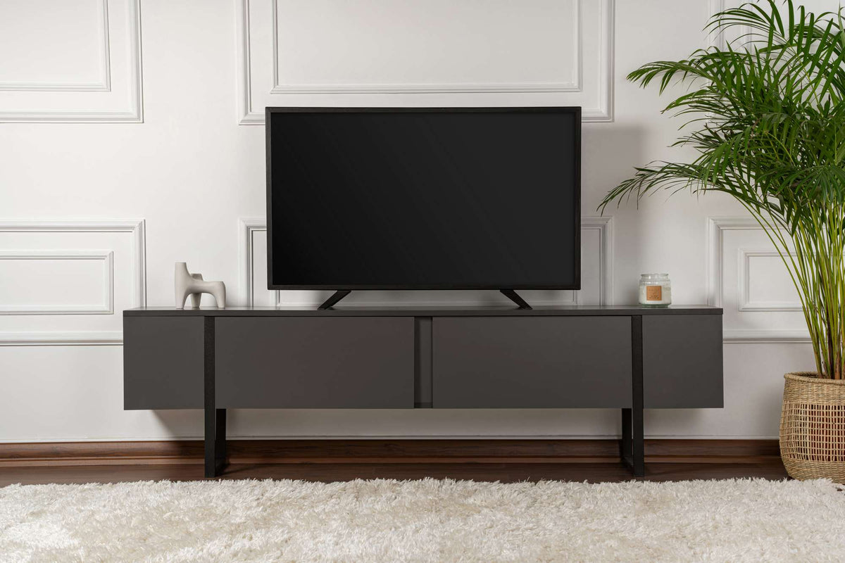 Έπιπλο Τηλεόρασης Volax Ανθρακί - Μαύρο 180x30x50 εκ. Μελαμίνης