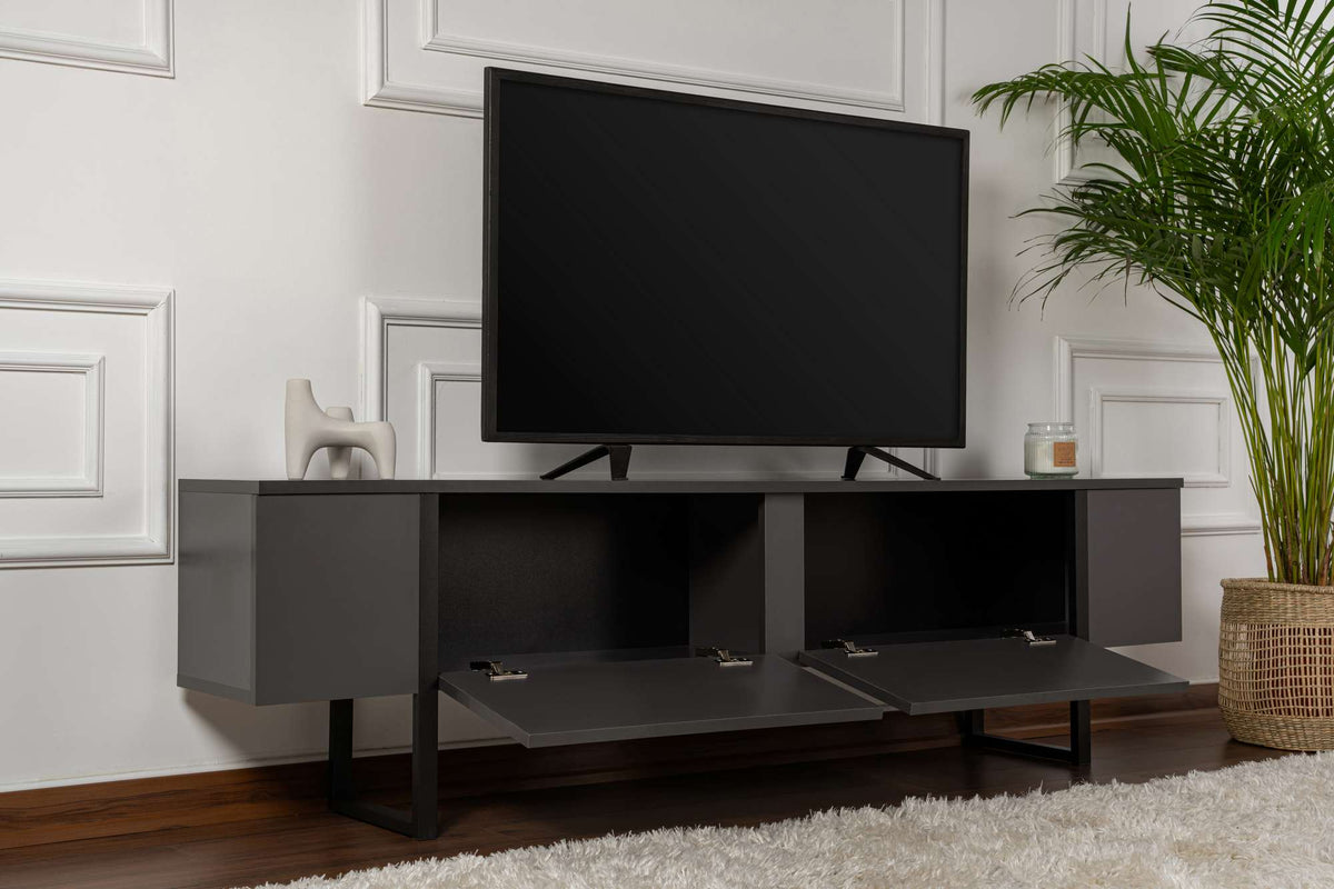 Έπιπλο Τηλεόρασης Volax Ανθρακί - Μαύρο 180x30x50 εκ. Μελαμίνης