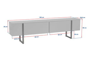 Έπιπλο Τηλεόρασης Volax Ανθρακί - Μαύρο 180x30x50 εκ. Μελαμίνης