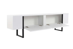 Έπιπλο Τηλεόρασης Volax Λευκό - Μαύρο 180x30x45 εκ. Μελαμίνης