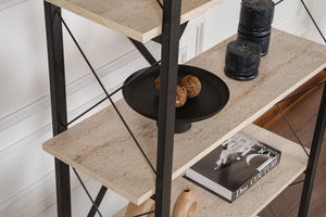 Βιβλιοθήκη Aedipsos Travertine - Μαύρο 90x34x180 εκ. Μελαμίνης