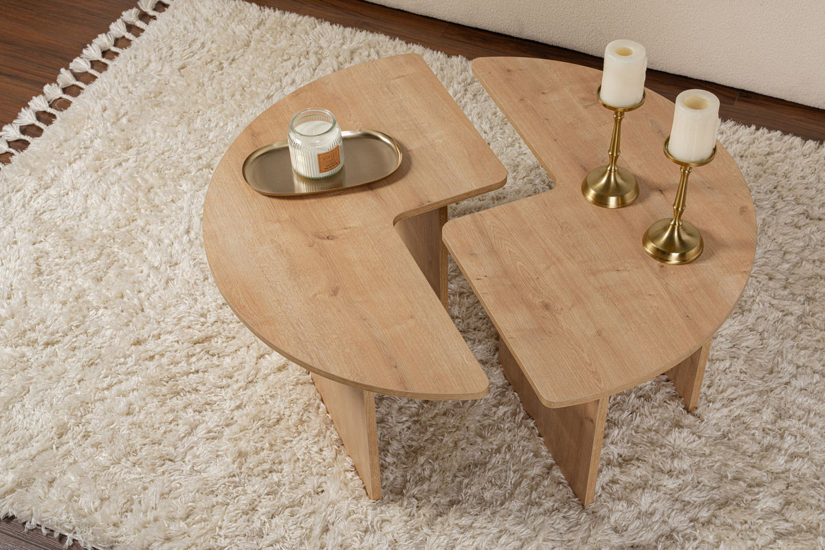 Τραπεζάκι Σαλονιού Vourkari Δρυς 90x90x41 εκ. Μελαμίνης