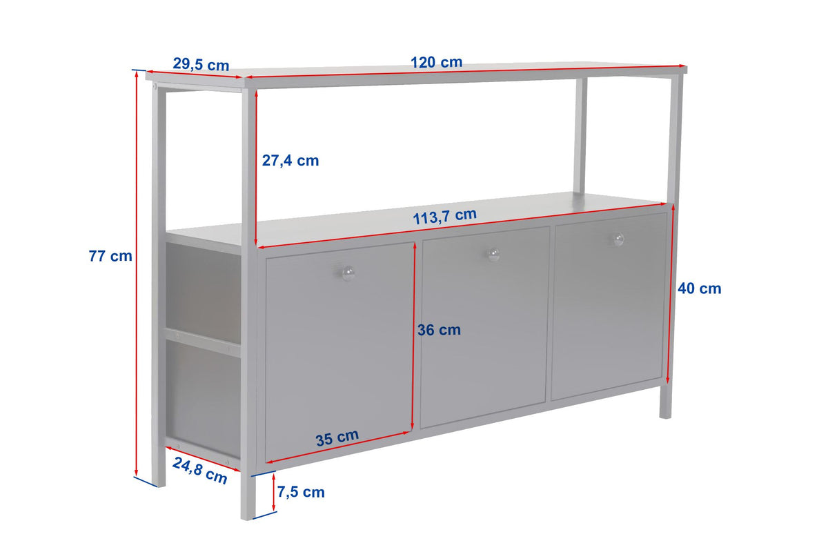Κονσόλα Grammata Μαύρο Ξύλο - Μαύρο 120x30x77 εκ. Μελαμίνης