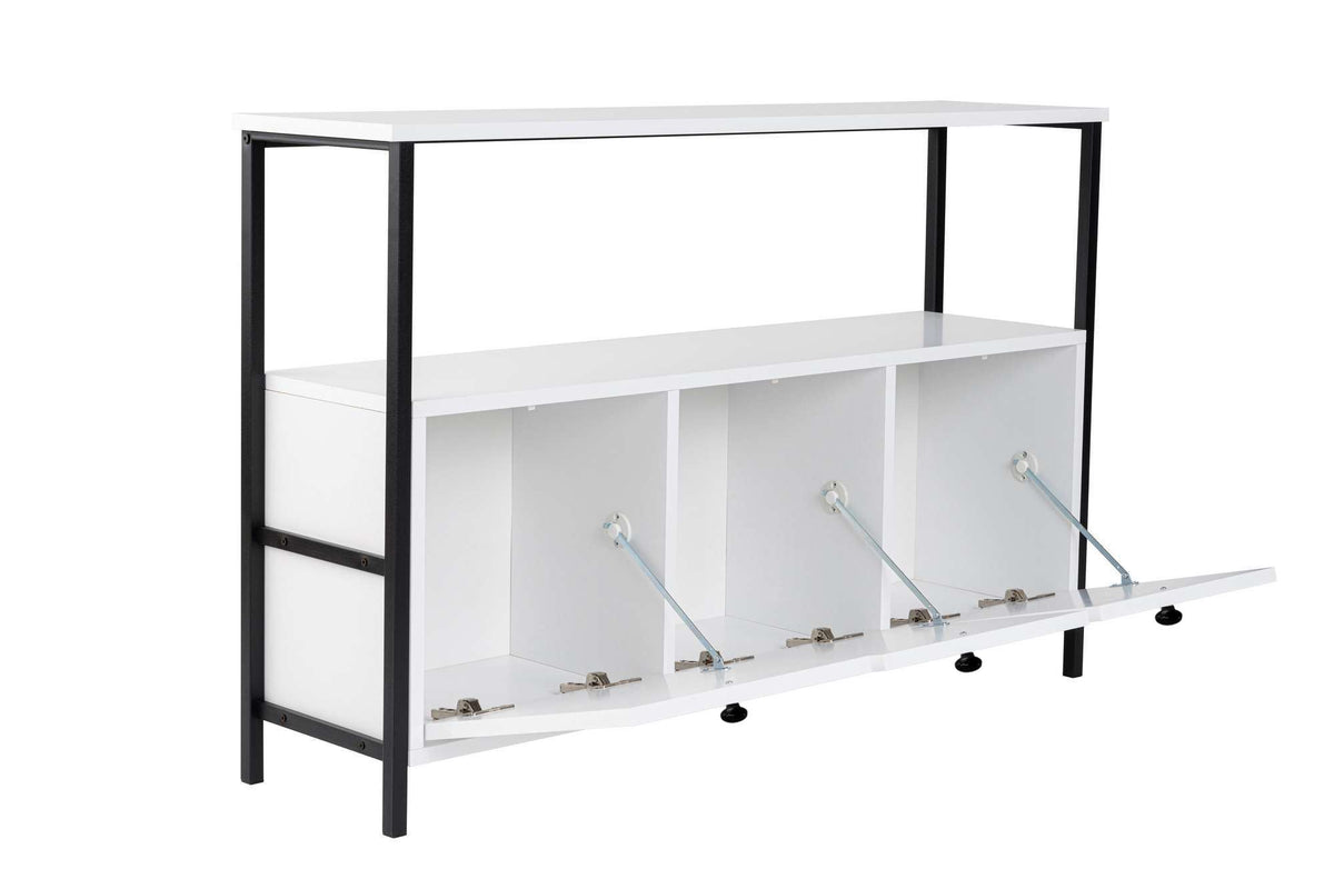 Κονσόλα Grammata Λευκό - Μαύρο 120x30x77 εκ. Μελαμίνης
