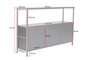 Κονσόλα Grammata Λευκό - Μαύρο 120x30x77 εκ. Μελαμίνης