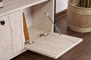 Κονσόλα Grammata Travertine - Μαύρο 120x30x77 εκ. Μελαμίνης