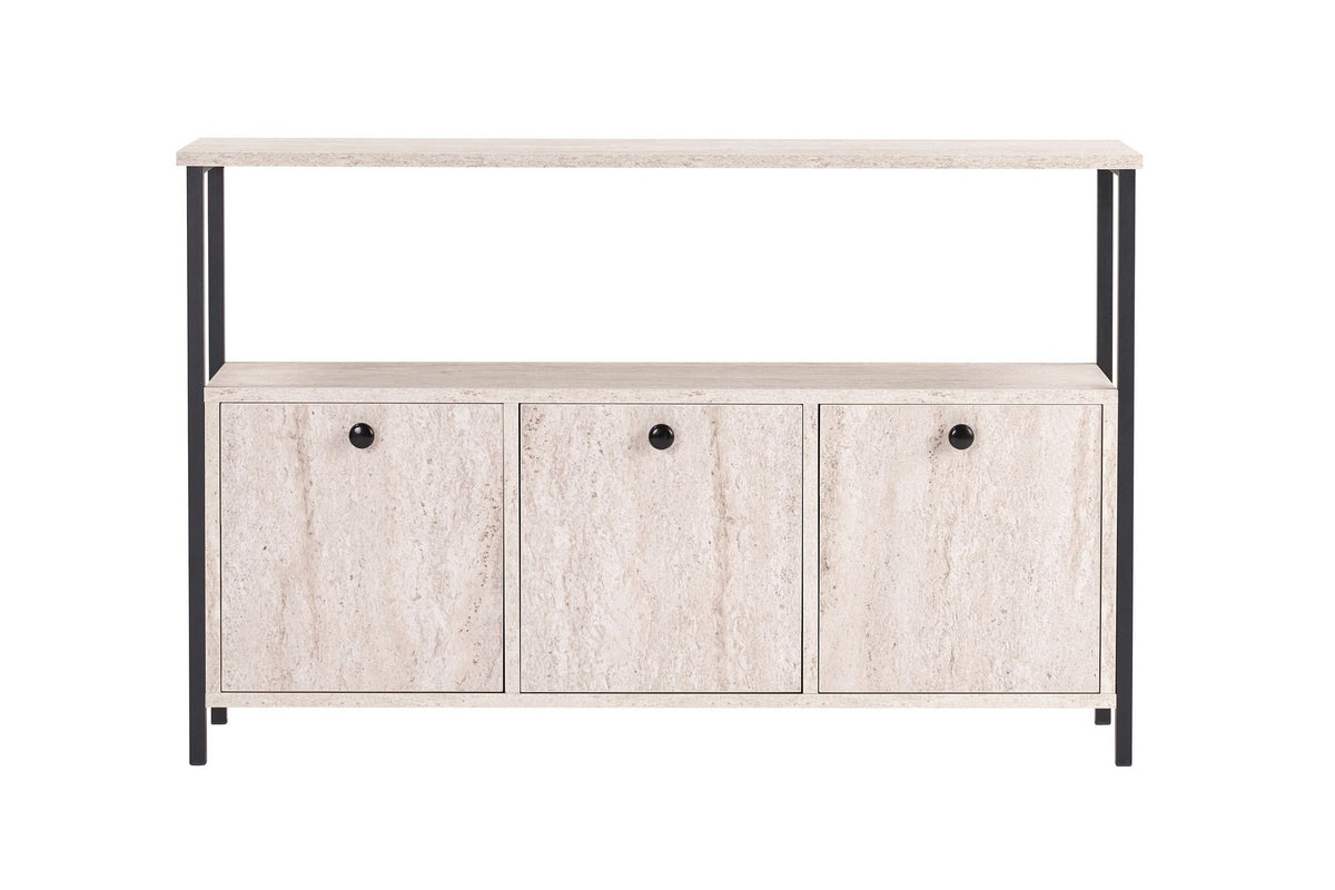 Κονσόλα Grammata Travertine - Μαύρο 120x30x77 εκ. Μελαμίνης