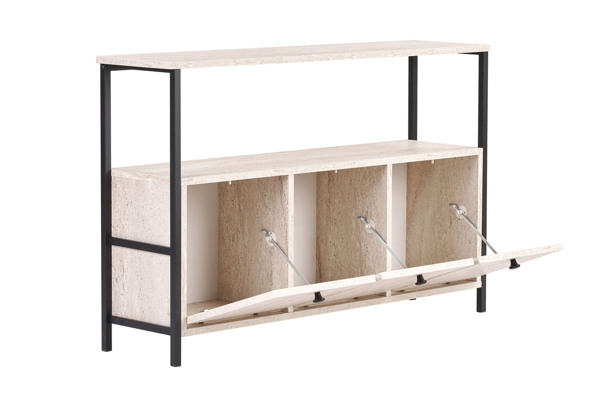 Κονσόλα Grammata Travertine - Μαύρο 120x30x77 εκ. Μελαμίνης
