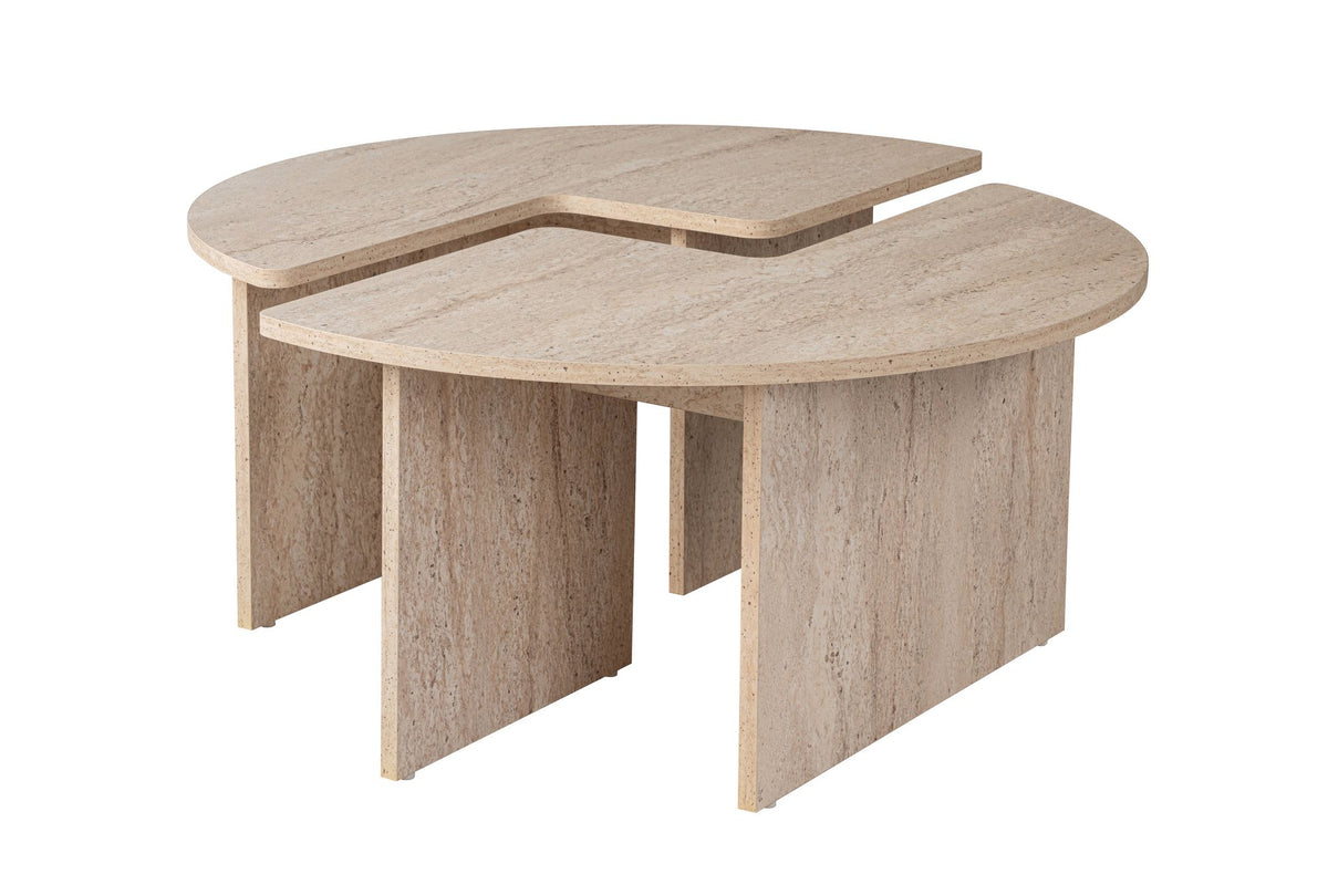 Τραπεζάκι Σαλονιού Vourkari Travertine 90x90x41 εκ. Μελαμίνης