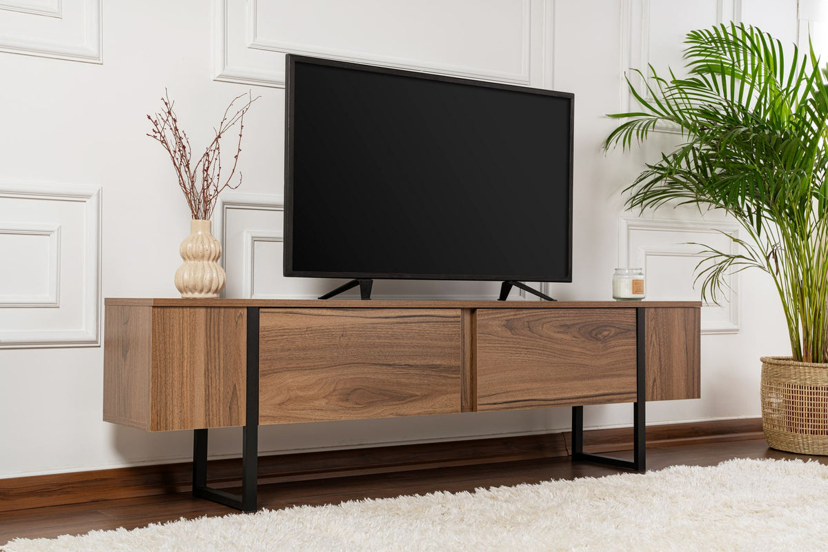 Έπιπλο Τηλεόρασης Volax Καρυδί Venezia - Μαύρο 180x30x50 εκ. Μελαμίνης