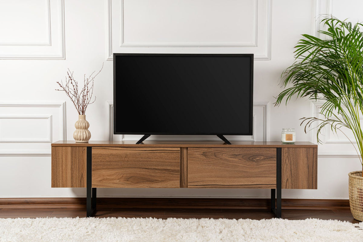 Έπιπλο Τηλεόρασης Volax Καρυδί Venezia - Μαύρο 180x30x50 εκ. Μελαμίνης