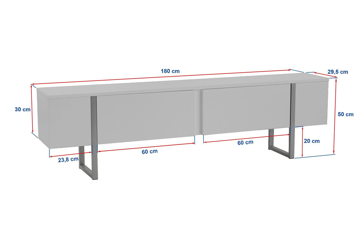 Έπιπλο Τηλεόρασης Volax Καρυδί Venezia - Μαύρο 180x30x50 εκ. Μελαμίνης
