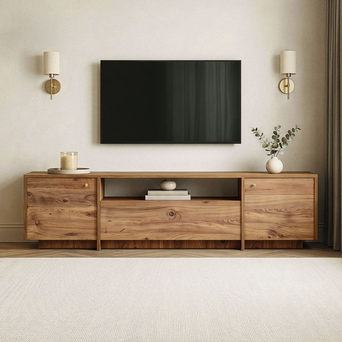 Έπιπλο Τηλεόρασης Gialiskari Ατλαντικό Πεύκο 180x35x46 εκ. Μελαμίνης