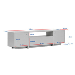 Έπιπλο Τηλεόρασης Gialiskari Ατλαντικό Πεύκο 180x35x46 εκ. Μελαμίνης