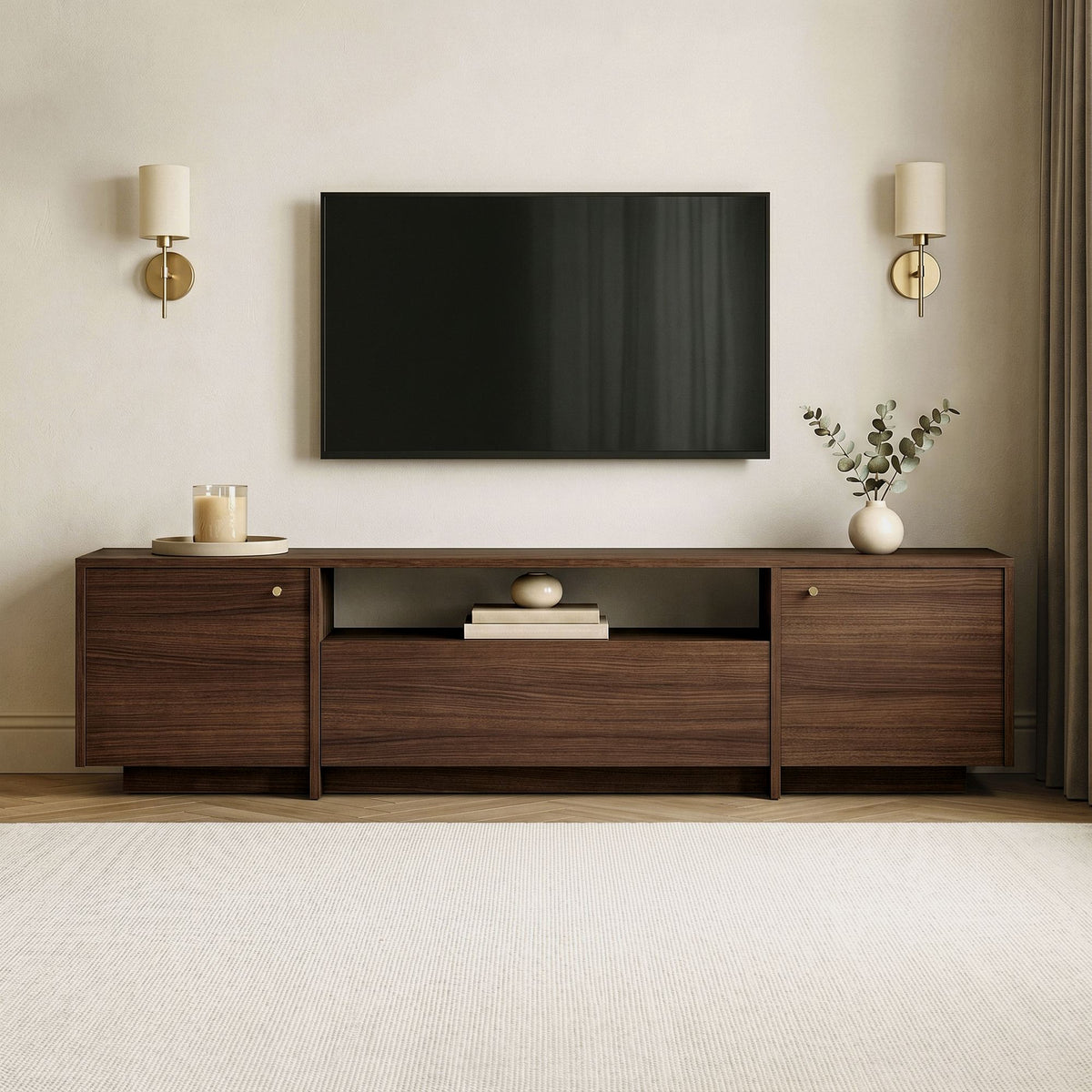 Έπιπλο Τηλεόρασης Gialiskari Καρυδί 180x35x46 εκ. Μελαμίνης
